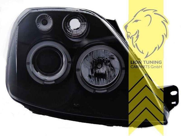LTG Pair LED DRL Halo Headlights Ford Fiesta 6 JH1 JD3 JH JD 01-05 Black LHD