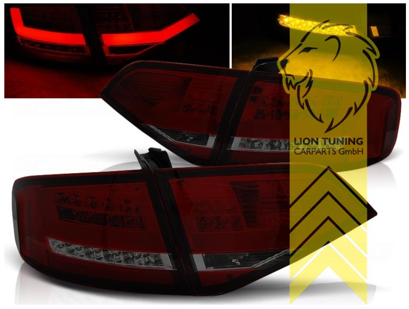 LT Pair LED REAR LIGHTS Lightbar DRL Audi A4 B8 8K Saloon 07-11 red S4 S-Line