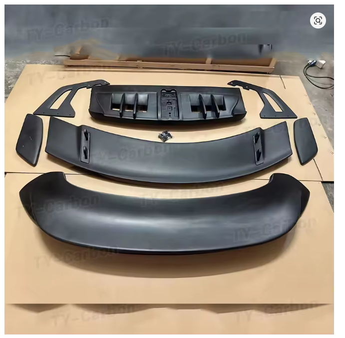 Porsche 911 992 Carrera GT-3 Style 19-23 Big High Rear Wing Spoiler FRP Black