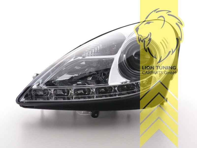 LTG Pair LED DRL Lightbar Headlights Mercedes SLK R171 04-11 Chrome LHD