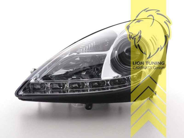 LTG Pair LED DRL Lightbar Headlights Mercedes SLK R171 04-11 Chrome LHD