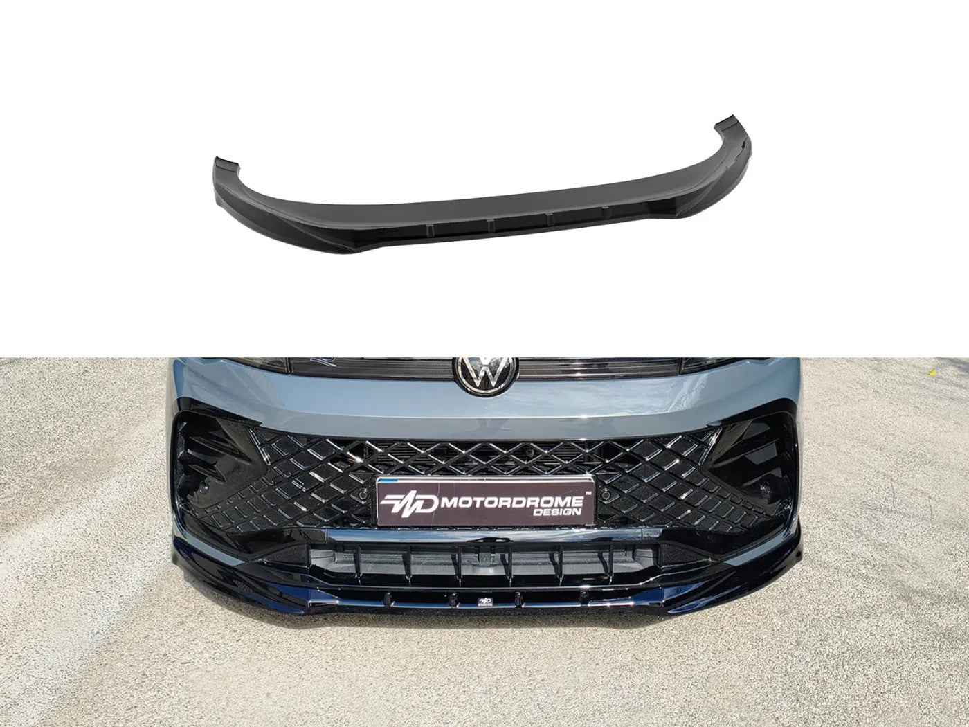 Motordrome Design Front Splitter Styling VW Tiguan Mk3 R-Line Black Gloss