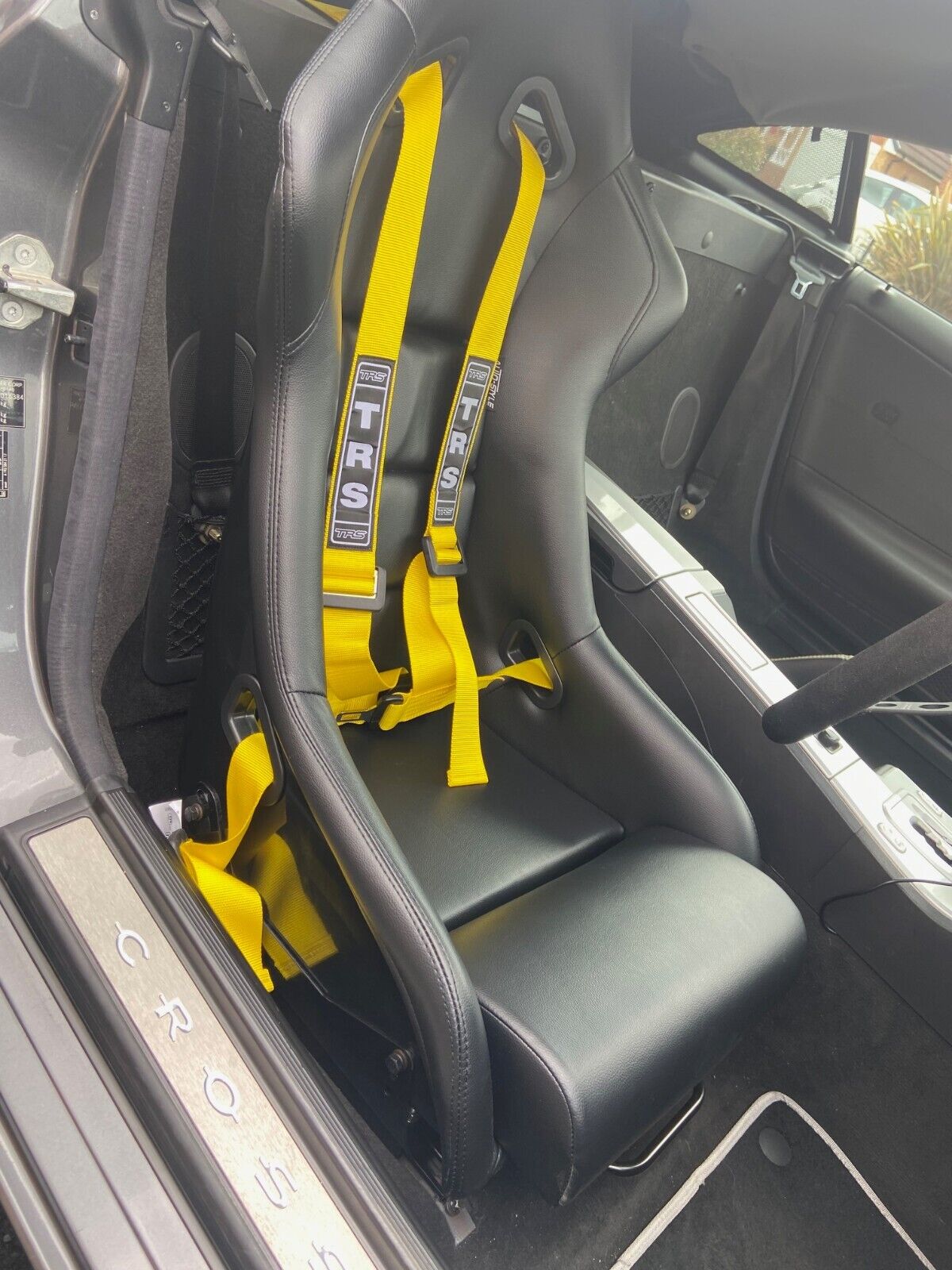 x2 TRS Bolt-In 3 Point Car Sim Seatbelt Safety Harness YELLOW Road Legal ECE Approved