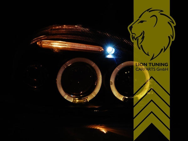 LT Pair LED DRL Angel Eye Headlights Opel Corsa B Combo B 71 93-01 chrome LHD