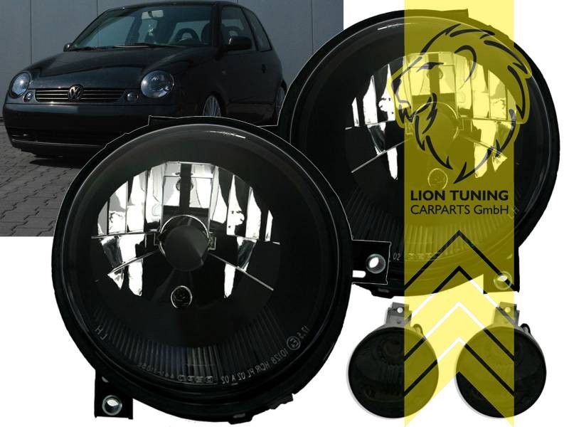 LTG Pair DEPO Headlights + Glass Indicators VW Lupo 6X1 6E1 98-05 Black LHD