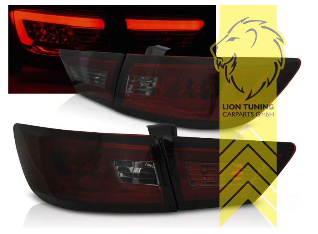 LT Pair LED Lightbar DRL Rear Lights Renault Clio 4 MK4 X98 12-16 red black LHD