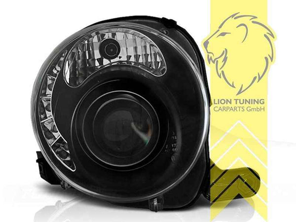 LTG DEPO Pair LED DRL Halo Headlights Fiat 500 312 595 695 C Abarth 07-15 LHD