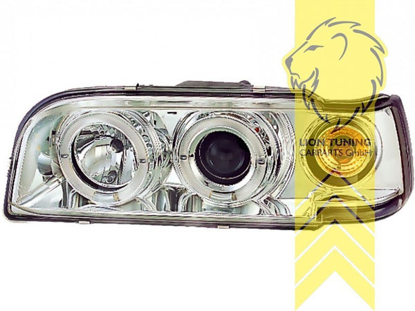 LT LED DRL Angel Eye Headlights Volvo 850 Saloon Estate 91-97 LS LW Chrome LHD