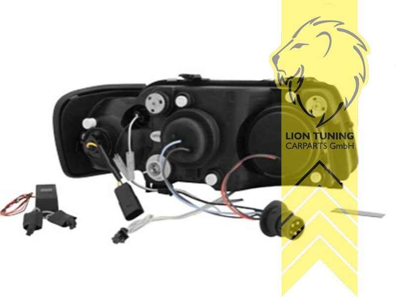 LTG Pair CCFL LED DRL Halo Ring Headlights Audi A3 8L 96-00 Black LHD