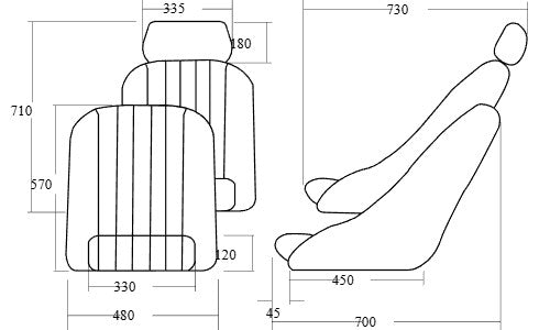 1 Cobra Classic Lounger Black Classic Car Retro Vintage Resto Sports Bucket Seat