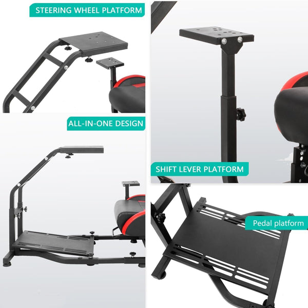 HIGH-END Driving Game Sim Racing Frame & Seat Wheel Pedals Xbox PS PC Console F1