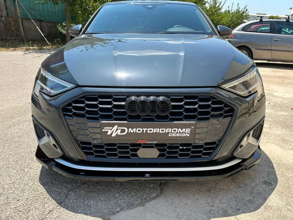 Motordrome Front Splitter Diffuser Audi A3 8Y 2020+ Gloss Black