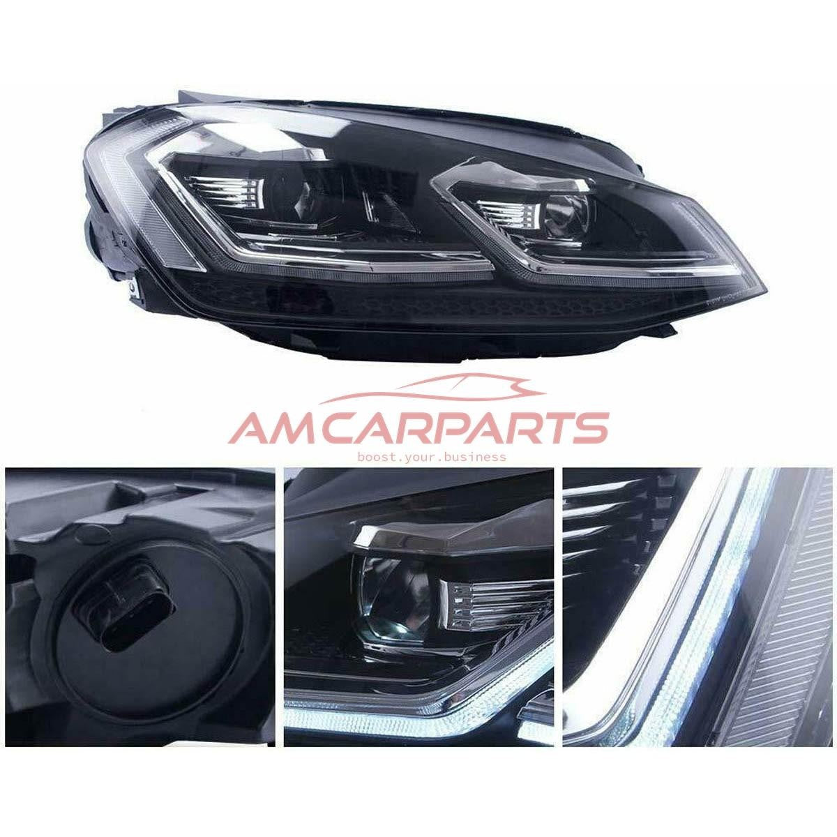 AMCP Pair LED Halo Headlights VW Golf 7 Pre-Facelift 12-17 XENON Style LHD