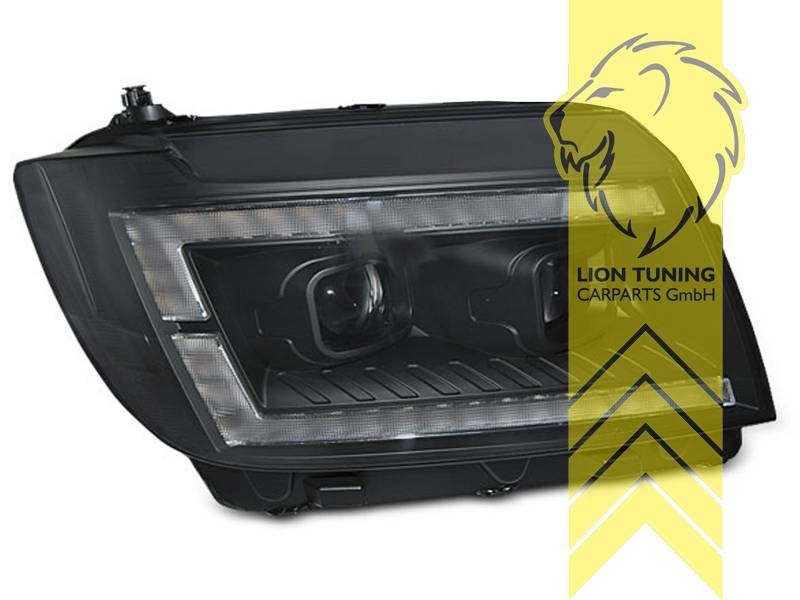 LTG Pair Full LED DRL Lightbar Headlights VW Crafter 2 SY Bus Van 16+ black LHD
