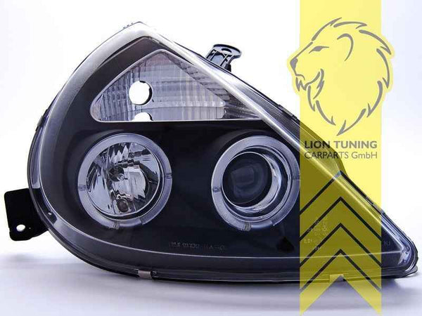 LTG Pair LED DRL Halo Headlights Ford KA RB 96-08 Black LHD