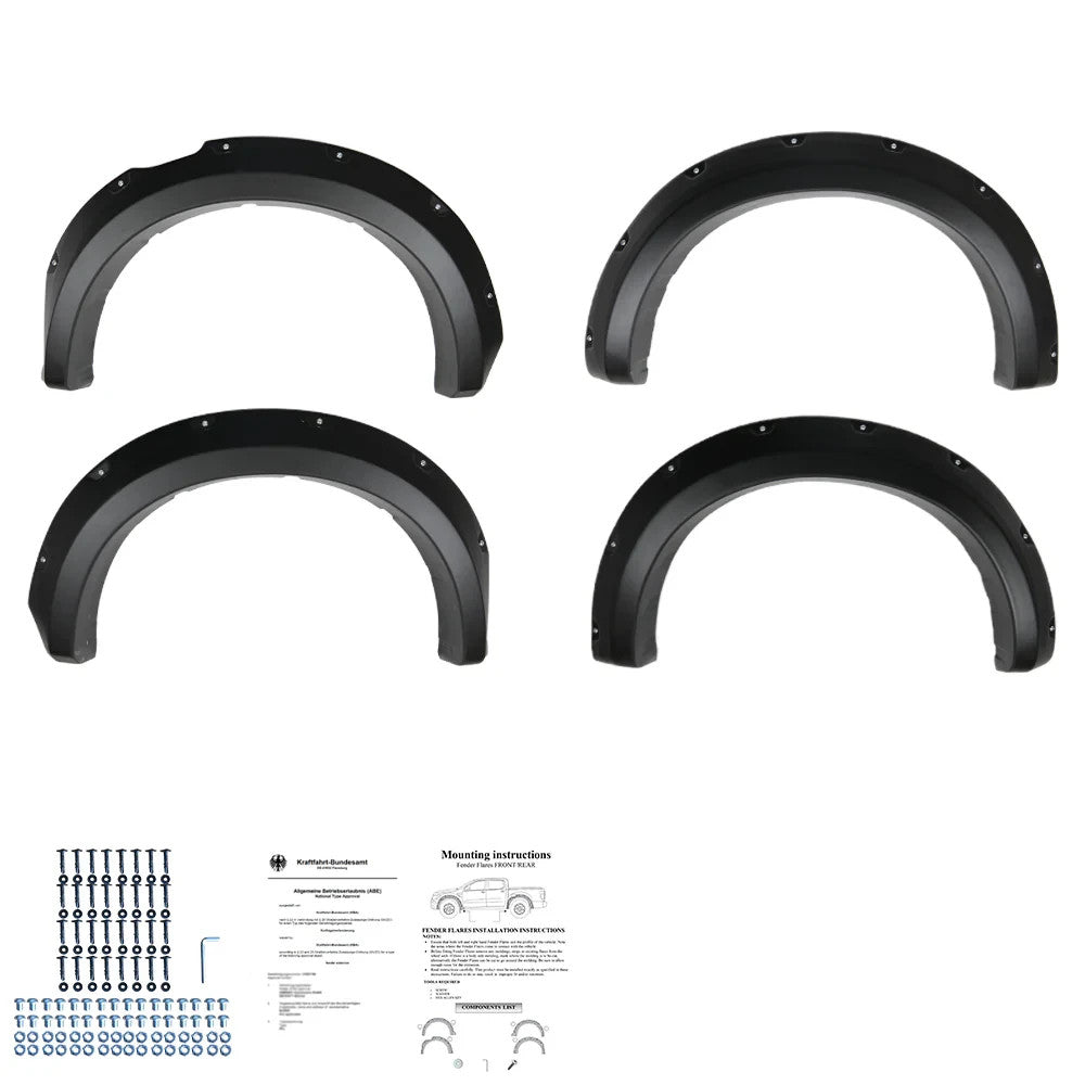 OW Fender Flares Wide Arch Kit FORD Ranger T9 2022+ ABE TUV Black ABS