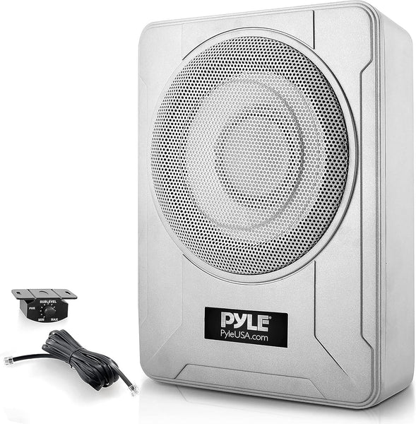 8 Inch Low Profile Amplified Subwoofer 600 Watt Compact Enclosed Under Seat
