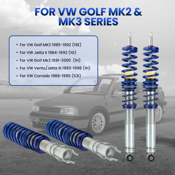MXPR Adjustable Lowering Coilovers VW Golf MK2 MK3 1.9 TDi 2.0 GTI 2.8 VR6