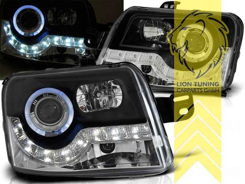 LTG Pair LED DRL Lightbar Headlights Fiat Panda type 169 03-09 black LHD