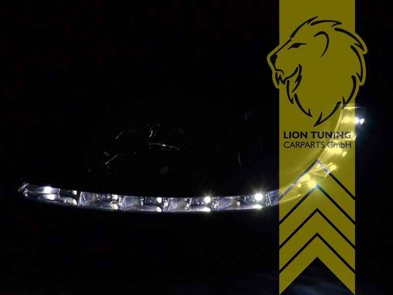 LTG Pair LED DRL Dynamic Lightbar Headlights Opel Corsa D 06-10 Black LHD
