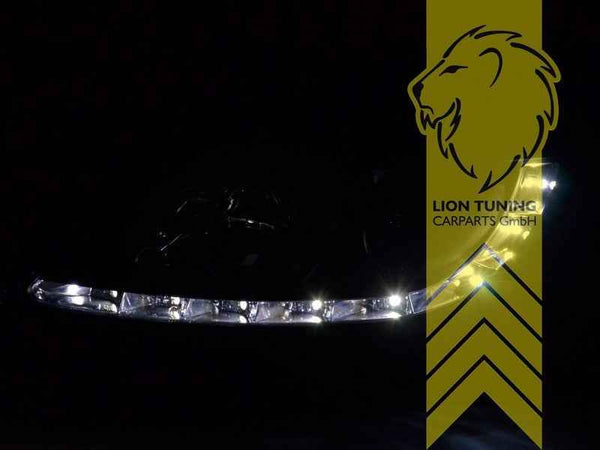 LTG Pair LED DRL Dynamic Lightbar Headlights Opel Corsa D 06-10 Black LHD