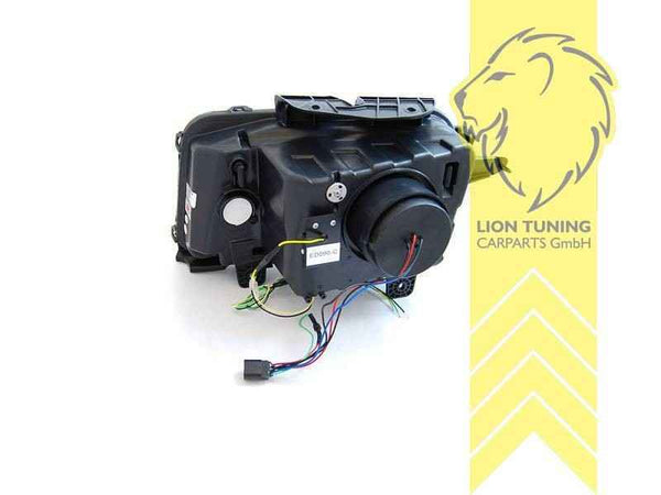 LTG Pair LED Halo DRL Headlights Chevrolet Camaro 5 09-13 Black EXPORT ONLY