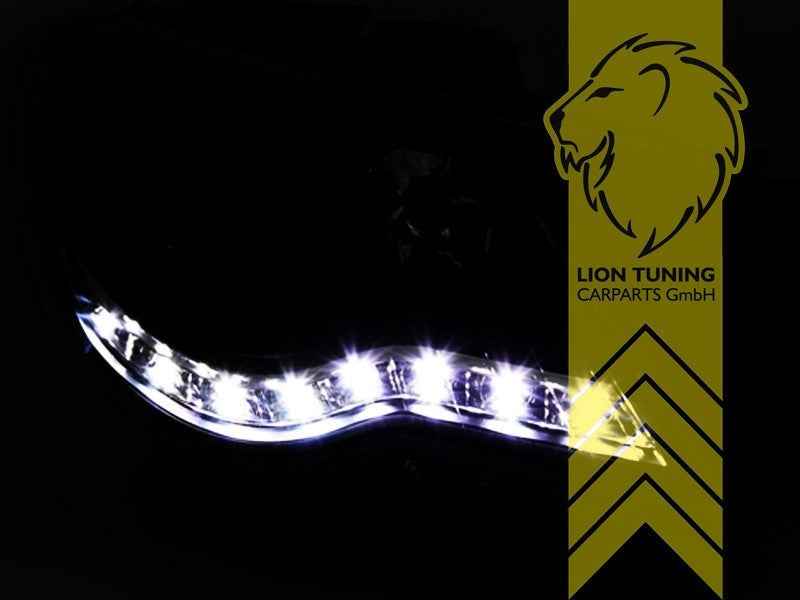 LTG Pair LED DRL Dynamic Lightbar Headlights VW Passat CC 357 08-12 Black LHD