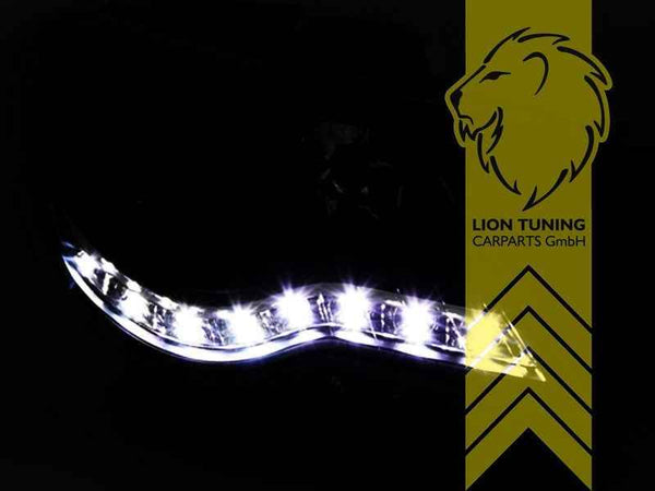 LTG Pair LED DRL Dynamic Lightbar Headlights VW Passat CC 357 08-12 Black LHD