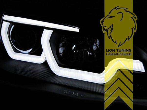 LTG Pair LED DRL 4D Headlights BMW X5 M X5M S63 E70 07-13 black LHD