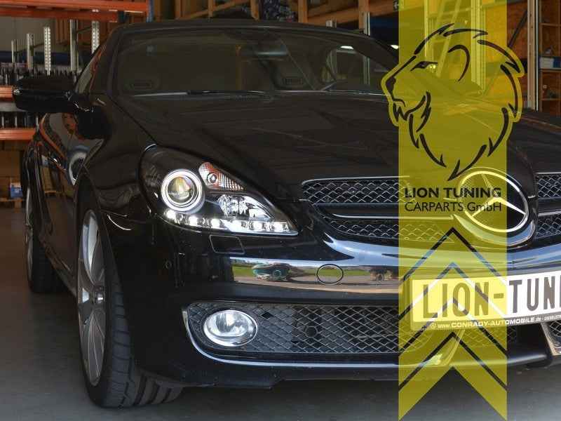 LTG Pair LED DRL Lightbar XENON Headlights Mercedes SLK R171 04-11 black LHD
