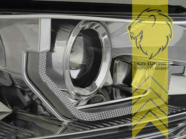 LTG Pair LED DRL Dynamic Lightbar Headlights VW Polo 2G AW 17-21 Chrome LHD