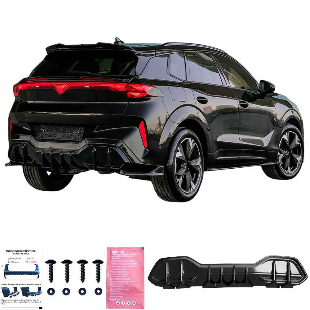 OW  Rear Bumper Diffuser Splitter Styling CUPRA Terramar Mk1 25+ ABS Gloss Black