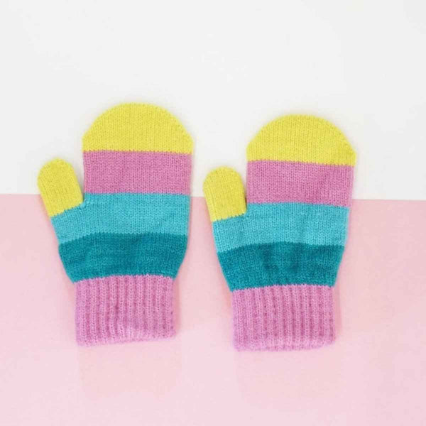 Blade & Rose Bright Striped Mittens 2-6 Years Blue/Red/Yellow
