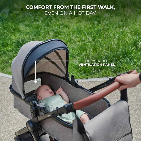 Kinderkraft Esme 3-in-1 Travel System with Mink Pro Car Seat - Sand Beige