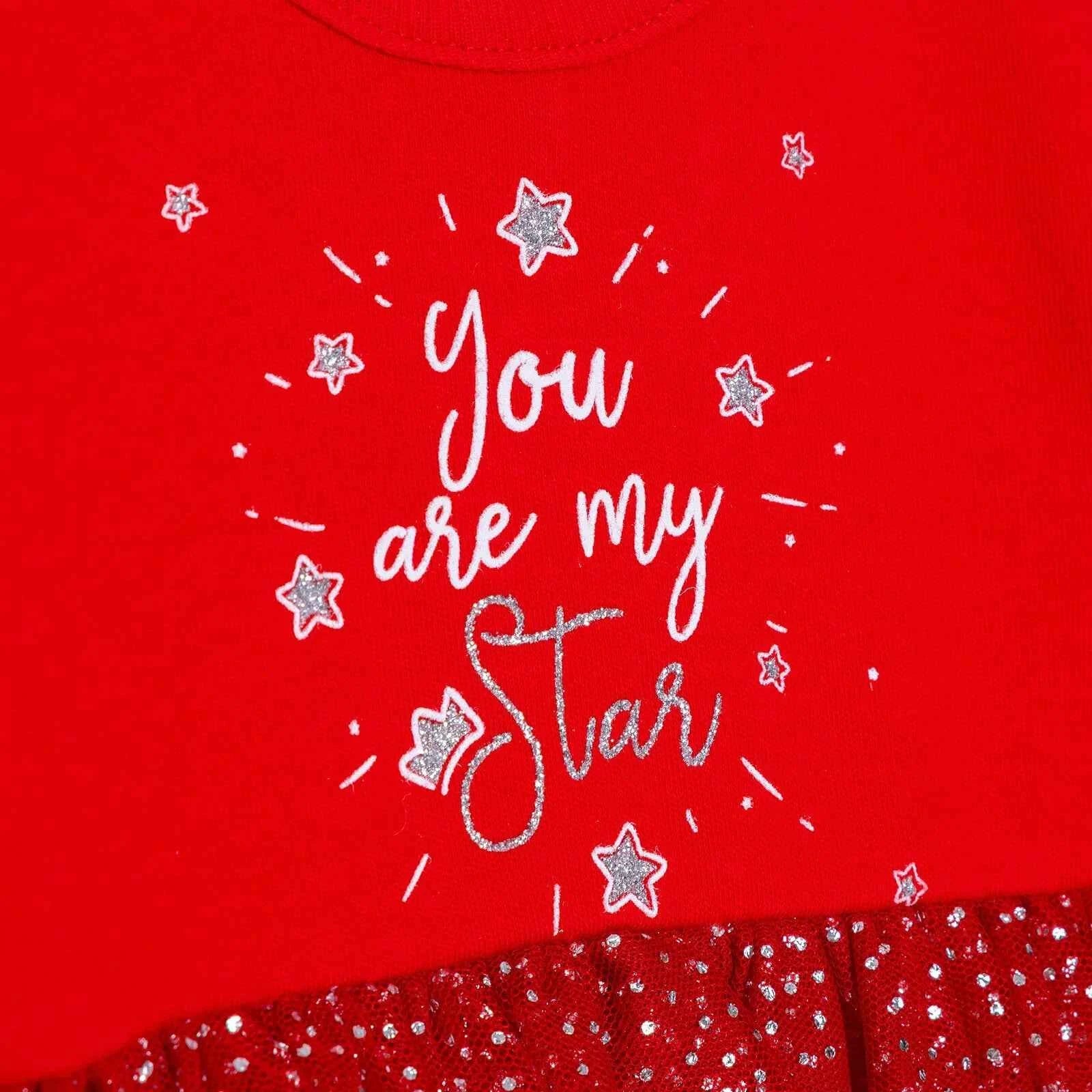 HelloBaby My First Christmas Newborn Girl Dress-Body - Red