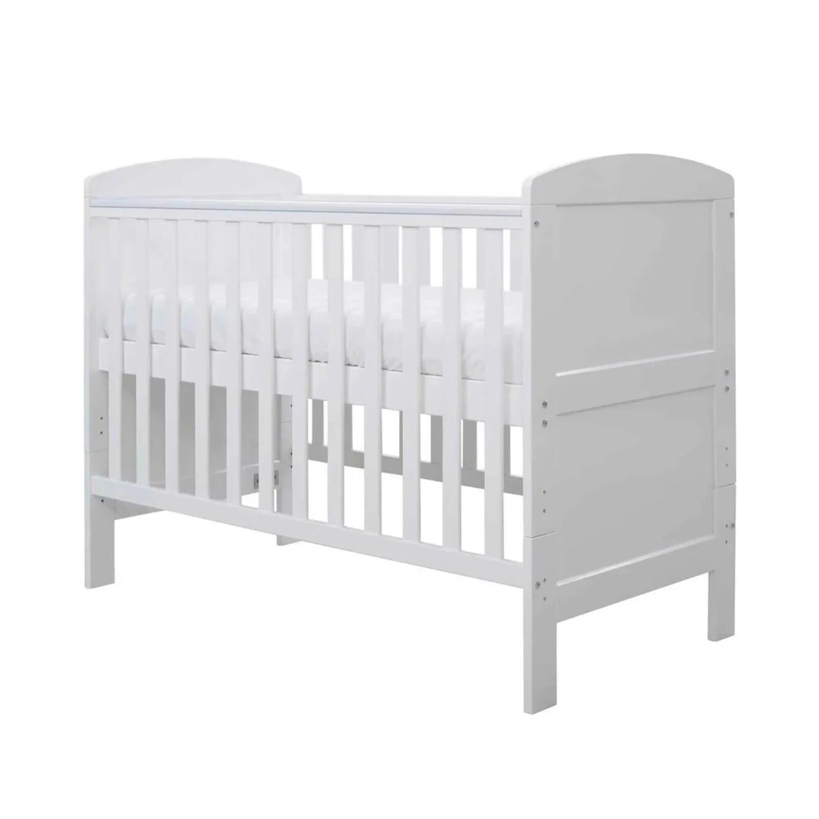 Ickle Bubba Coleby Mini Cot Bed White - Fibre Mattress