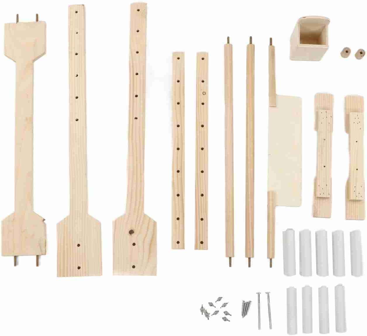 Adjustable Cross Stitch Floor Stand – Wood Pine, 5 Heights (41–68cm)
