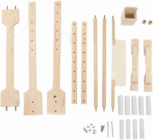 Adjustable Cross Stitch Floor Stand – Wood Pine, 5 Heights (41–68cm)