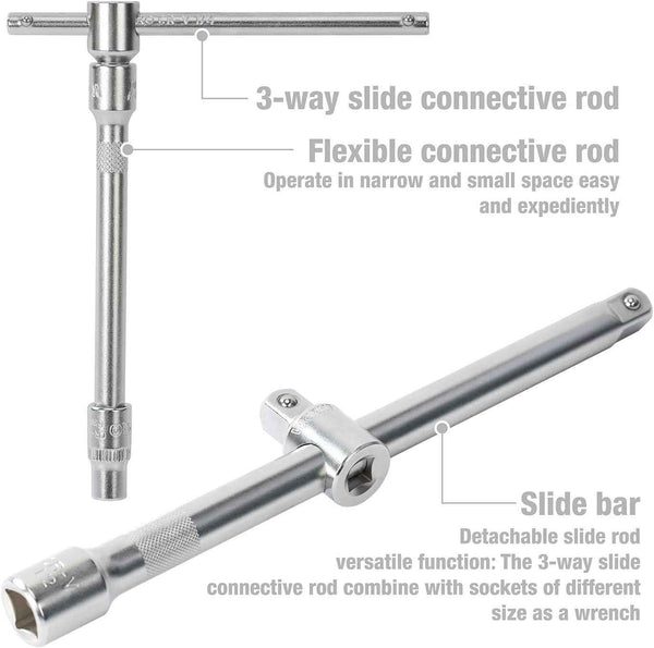 WORKPRO 172-Piece Cr-V Socket Set – 1/2", 3/8", 1/4" Drive, Ratchets & More