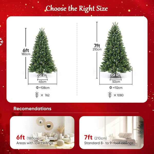 Artificial Christmas Tree 7ft 210cm Full Bushy 100% PE Tips SALCAR