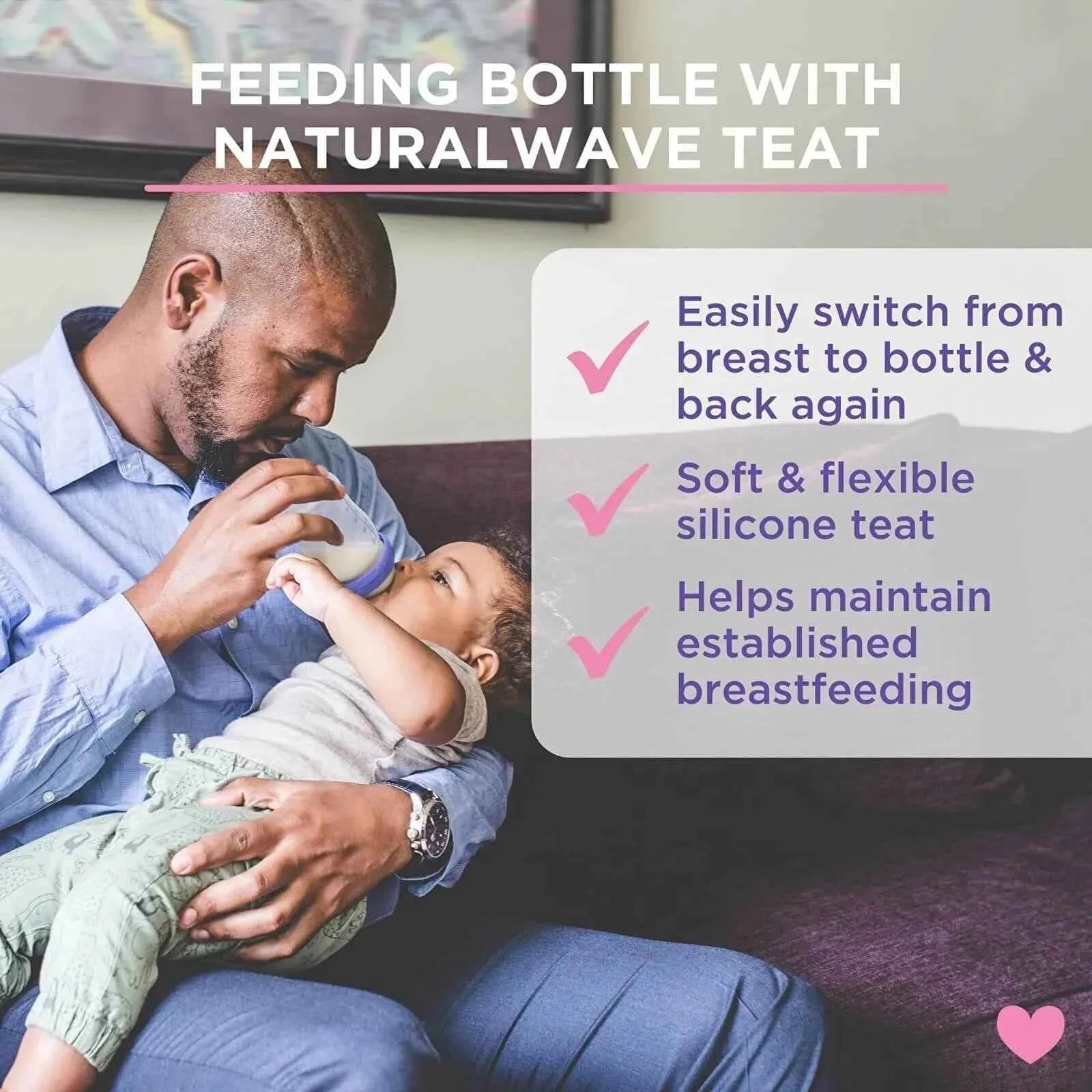 Lansinoh Feeding Bottles with NaturalWave Teat 240ml Pack of 2