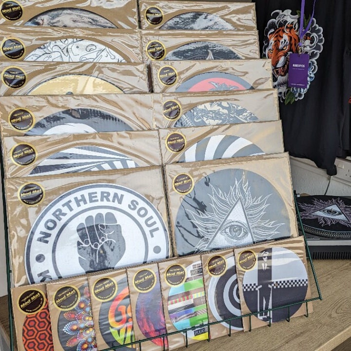 Yin Yang Koi Carp Slip mat - 7 & 12 inch LP Vinyl DJ Pro Turntable Felt Record Player Technics 1210 DJ Turntablist