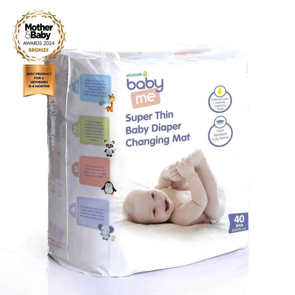 baby me Super Thin Baby Nappy Changing Mats 60x90cm - 40 pcs