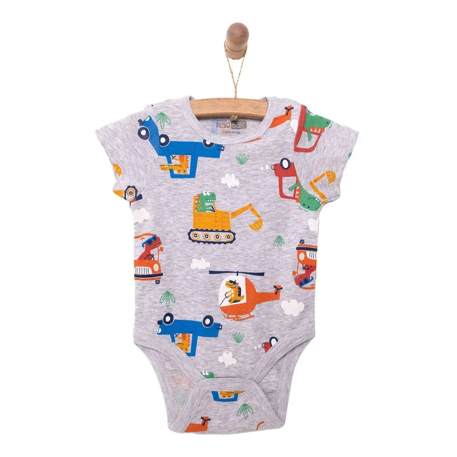 HelloBaby Baby Boy Short Sleeve Body - Grey Melange