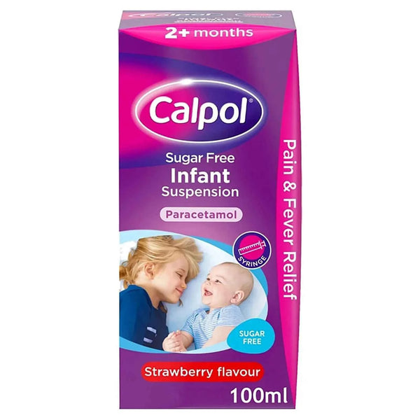 Calpol Sugar Free Infant Suspension Paracetamol Strawberry Flavour 100ml