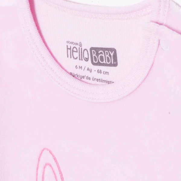 HelloBaby Newborn Velvet Footed Jumpsuit - Pink