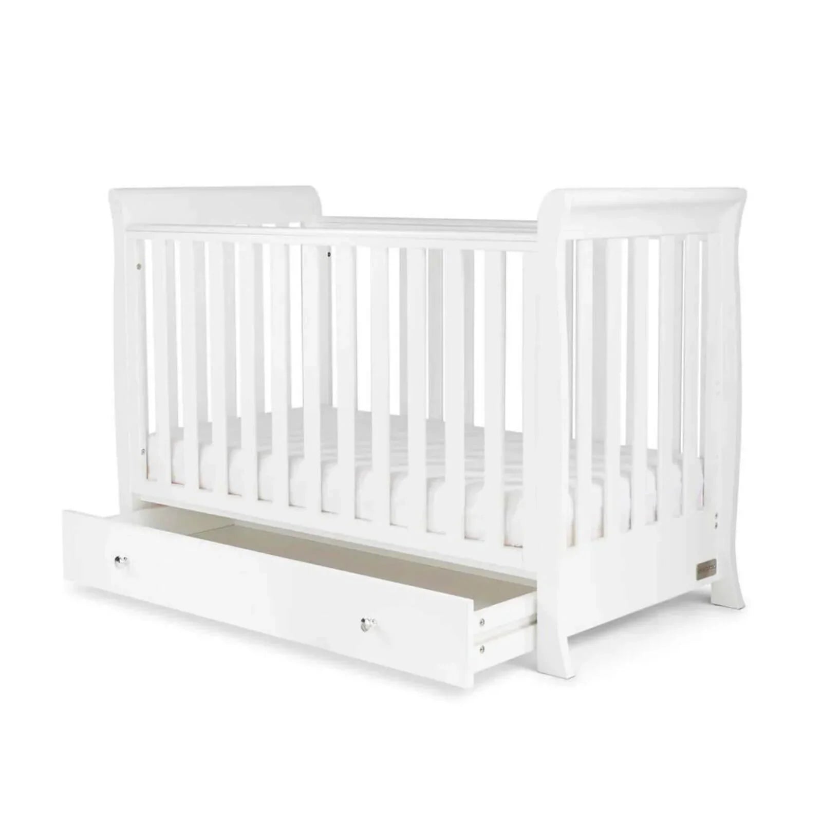 Ickle Bubba Snowdon Mini Cot Bed White - Premium Sprung Mattress