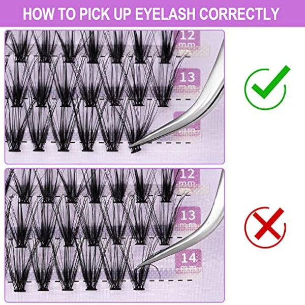 Cluster Eyelash 240pcs 40D 0.07 D Curl 15mm Cluster Eyelashes Extensions, Soft Individual Lashes Natural False Eyelashes Clusters DIY Eyelash Extension At Home (15mm, 40D-D-0.07)