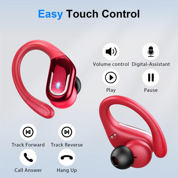 Wireless Earbuds, Bluetooth 5.4 Headphones with ENC Mic, 75H Stereo Noise Cancelling Ear Buds, Wireless Headphones with Sports Earhooks, LED Display, IP7 Waterproof Bluetooth Earphones for Running Gym