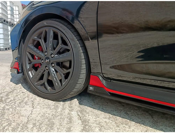 Motordrome Set side skirts compatible with Hyundai i20 III N/N-Line 2020- (ABS Glossy black)